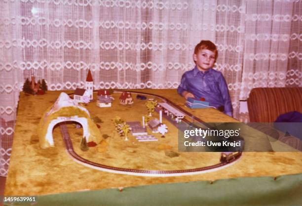 boy with his model railway - 1974 stock pictures, royalty-free photos & images