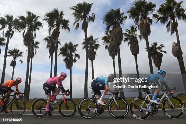 Luis Angel Mate of Spain and Team Euskaltel-Euskadi, Julius Van den Berg of The Netherlands and Team EF-EasyPost, Colby Lange of The United States...