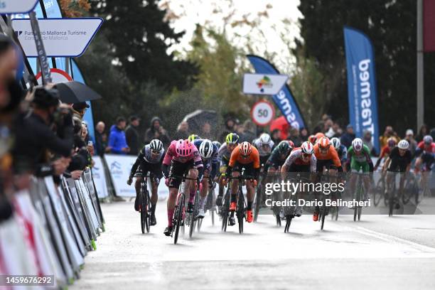 Marijn van den Berg of The Netherlands and Team EF-EasyPost, Ethan Vernon of The United Kingdom and Team Soudal-Quick Step, Antonio Jesus Soto of...