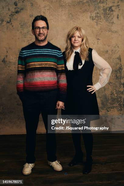 Stephanie Savage and Josh Schwartz of of Apple TV+'s 'City on Fire' pose for a portrait during the 2023 Winter Television Critics Association Press...