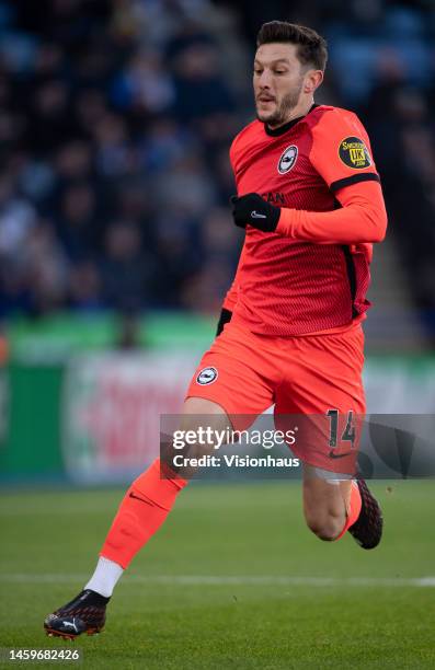 Adam Lallana of Brighton & Hove Albion in action during the Premier League match between Leicester City and Brighton & Hove Albion at The King Power...