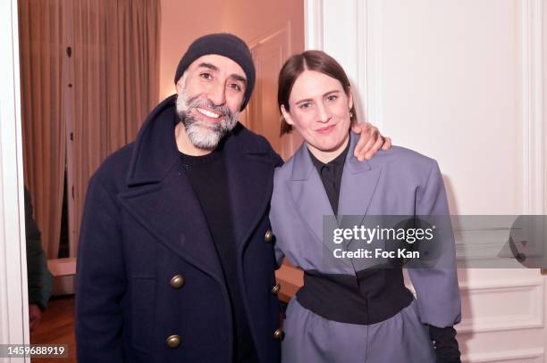 Rabyh Kairouz and Owlle attend the Maison Rabih Kayrouz : Front Row - Paris Fashion Week - Haute Couture Spring Summer 2023 showas part of Paris...