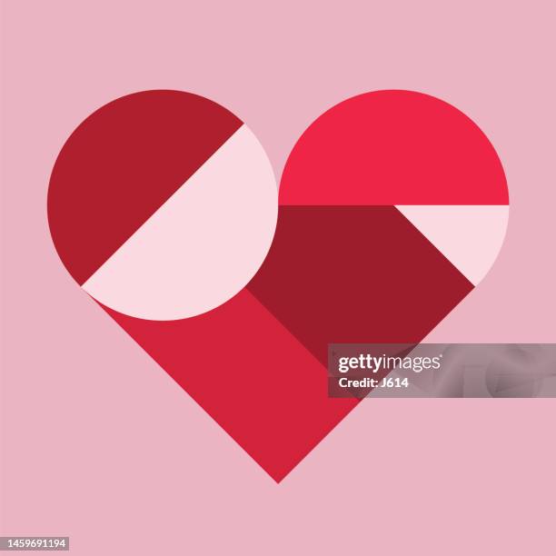 geometric heart - love you stock illustrations