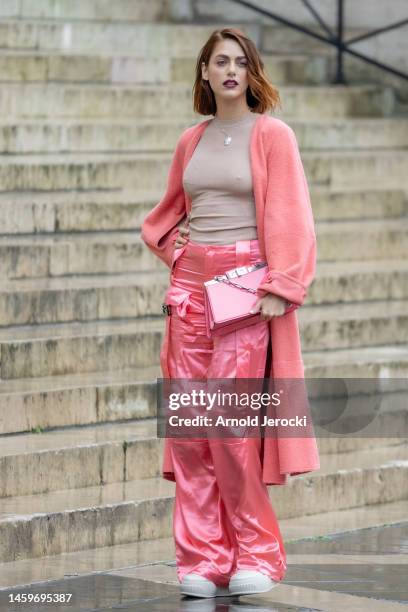 Miriam Leone attends the Fendi Couture Haute Couture Spring Summer 2023 show as part of Paris Fashion Week on January 26, 2023 in Paris, France.