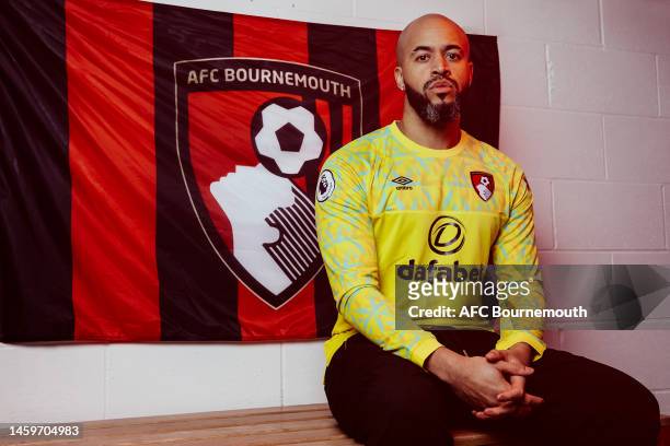 Bournemouth unveil new signing Darren Randolph at Vitality Stadium on January 26, 2023 in Bournemouth, England.