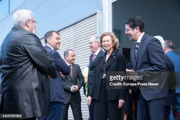 Queen Sofia during a visit to the Food Bank of Tenerife and the Food Bank of Los Llanos de Aridane , on 26 January, 2023 in Santa Cruz de Tenerife,...