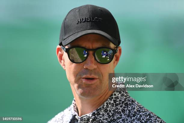 Former England Cricketer Kevin Pietersen looks on during a England Nets Session at Mangaung Oval on January 26, 2023 in Bloemfontein, South Africa.
