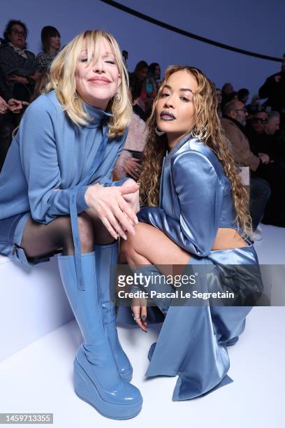Courtney Love and Rita Ora attend the Fendi Couture fashion shows on January 26, 2023 in Paris, France.