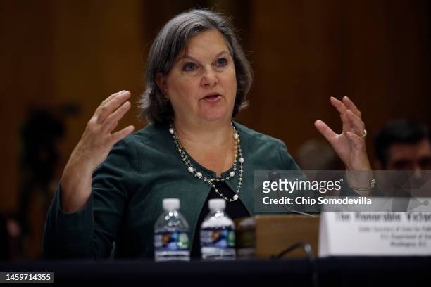 Undersecretary of State for Political Affairs Victoria Nuland testifies before the Senate Foreign Relations Committee in the Dirksen Senate Office...