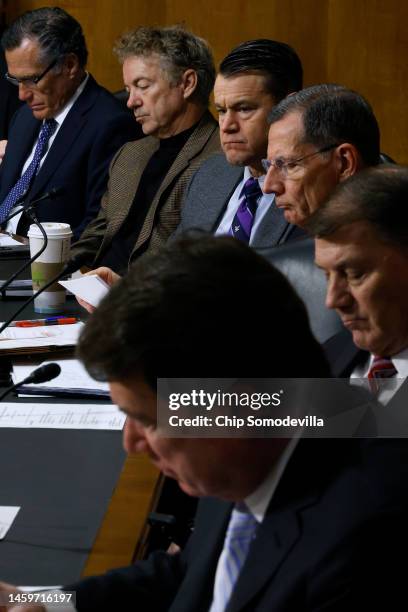Senate Foreign Relations Committee members Sen. Mitt Romney , Sen. Rand Paul , Sen. Todd Young , Sen. John Barrasso , Sen. Mike Rounds and Sen. Bill...