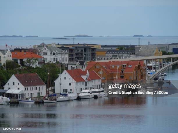 haugesund city in the fjords of norway,haugesund,norway - haugesund stockfoto's en -beelden