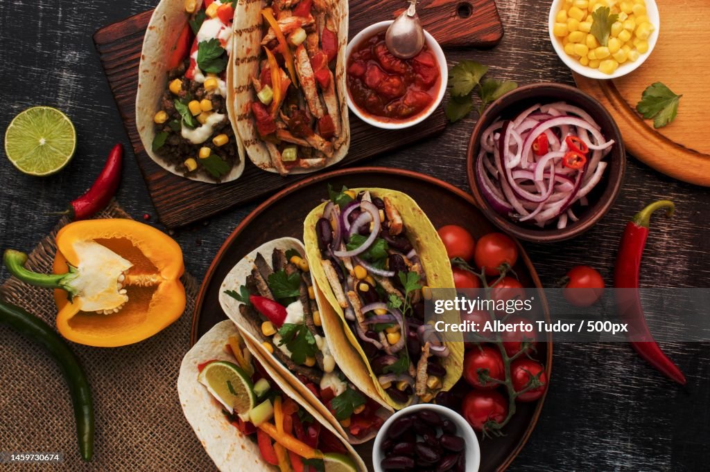 Directly above shot of food on table