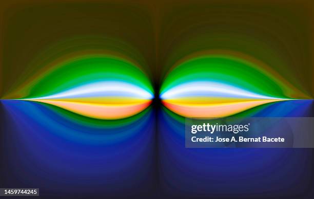 abstract background with light trails in the form of elliptical spheres - circle shape stock pictures, royalty-free photos & images