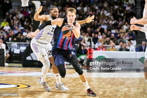 Jan Vesely of FC Barcelona in action during the 2022/2023 Turkish Airlines EuroLeague match between Real Madrid and FC Barcelona at Wizink Center on...