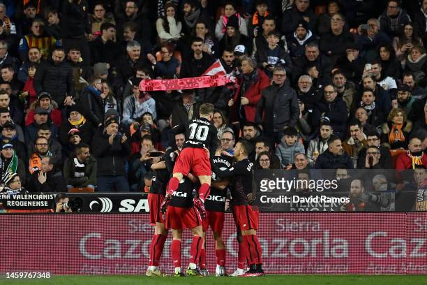 Nico WIlliams of Athletic Club celebrates after scoring their second side goal during the Copa Del Rey Quarter Final match between Valencia CF and...