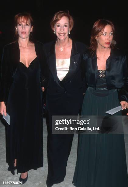 American actor and comedian Carol Burnett and her daughters, Jody Hamilton and Erin Hamilton, attend the opening of the Museum of Television and...