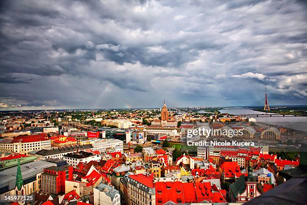 cityscape of riga - riga latvia stock pictures, royalty-free photos & images