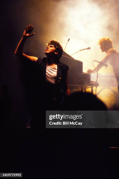 Mike Reno of the band Loverboy in concert at The Spectrum November 18, 1983 in Philadelphia, Pennsylvania