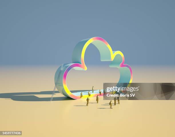 people gathering near the cloud - polygonal meeting stock pictures, royalty-free photos & images