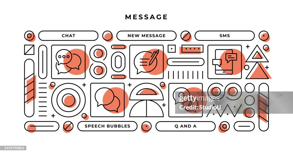 Message Shape Pictures Message Infographic Concept With Geometric Shapes And Chat New Message ...