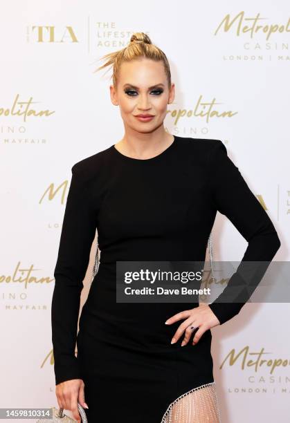 Kimberly Wyatt attends the VIP launch of the Metropolitan Casino Mayfair on January 26, 2023 in London, England.