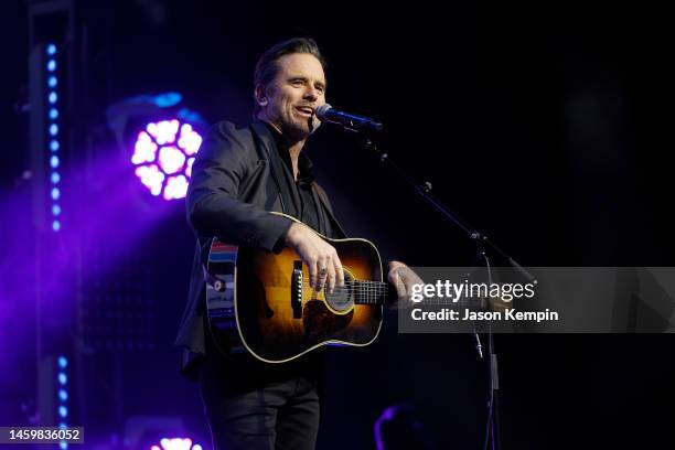 Charles Esten performs onstage at the Musicians On Call celebration of Millions Of Moments at Wildhorse Saloon on January 26, 2023 in Nashville,...