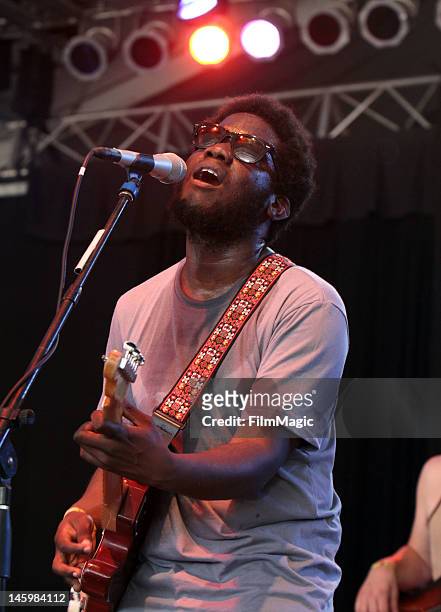Michael Kiwanuka performs onstage during Day 2 of Bonaroo 2012 on June 8, 2012 in Manchester, Tennessee.