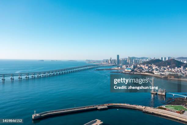 high angle view of cityscape by sea - bridge card game stock pictures, royalty-free photos & images