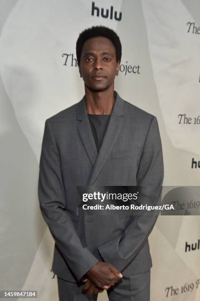 Edi Gathegi attends the Los Angeles Red Carpet Premiere Event for Hulu's "The 1619 Project" at Academy Museum of Motion Pictures on January 26, 2023...