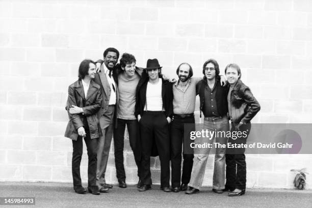 Bruce Springsteen and the E Street Band pose for a portrait on October 17, 1979 in Red Bank, New Jersey.