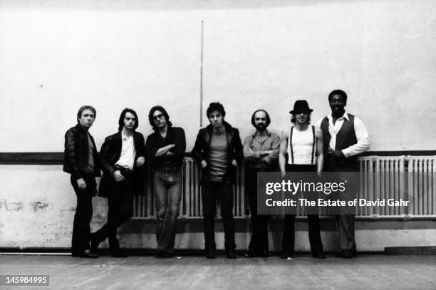 Bruce Springsteen and the E Street Band pose for a portrait on October 17, 1979 in Red Bank, New Jersey.