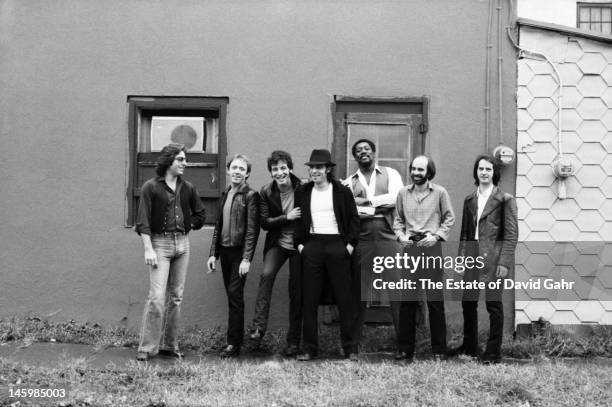 Bruce Springsteen and the E Street Band pose for a portrait on October 17, 1979 in Red Bank, New Jersey.