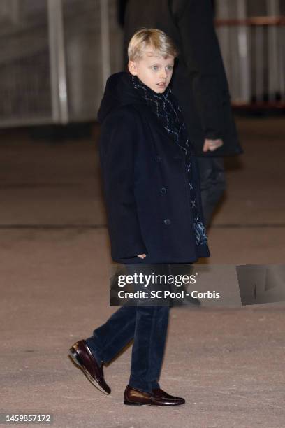 Prince Jacques of Monaco attends the Ceremony Of The Sainte-Devote on January 26, 2023 in Monaco, Monaco.