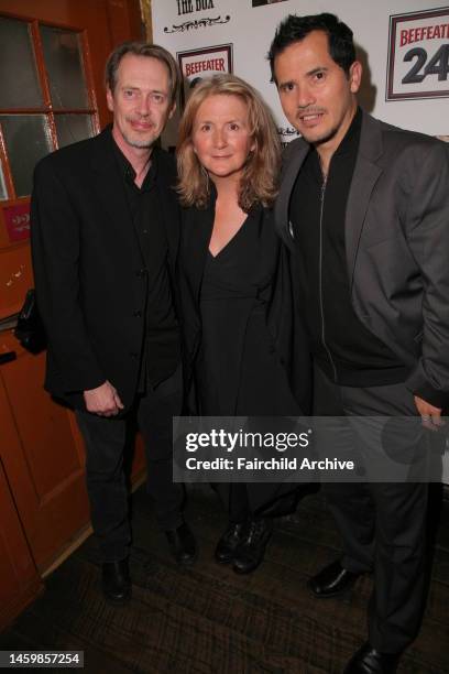 Actor Steve Buscemi, director Sally Potter and actor John Leguizamo attend a screening of Potter's film 'Rage' at The Box.