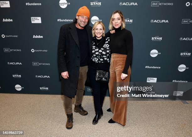 Troy Kotsur, Marlee Matlin, and Sian Heder attend the 2023 Sundance Film Festival "CODA" Special Screening at Eccles Center Theatre on January 26,...