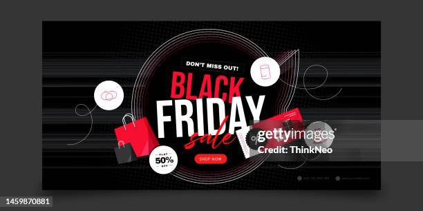 black friday sale banner template design - saturday stock illustrations