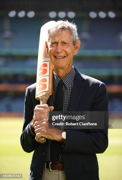 Ian Redpath is seen during Australian Cricket Hall of Fame Announcement at Melbourne Cricket Ground on January 27, 2023 in Melbourne, Australia.