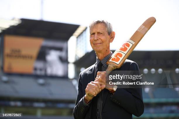 Ian Redpath is seen during Australian Cricket Hall of Fame Announcement at Melbourne Cricket Ground on January 27, 2023 in Melbourne, Australia.