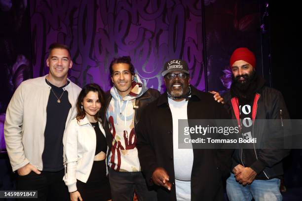 Lewis Howes, Martha Higareda, Ruben Rojas, Cedric the Entertainer and Kanwer Singh aka Humble The Poet attend the Sofitel Los Angeles Launches Art de...