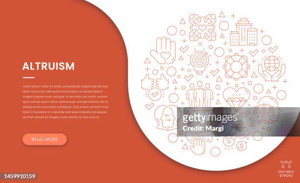 altruism web banner concept with icon pattern - sociology 幅插畫檔、美工圖案、卡通及圖標