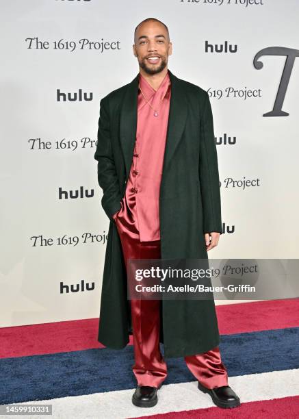 Kendrick Sampson attends the Los Angeles Red Carpet Premiere Event for Hulu's "The 1619 Project" at Academy Museum of Motion Pictures on January 26,...