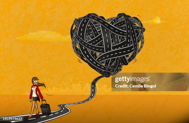 traurige frau geht - nicht-erwiderte-liebe stock-grafiken, -clipart, -cartoons und -symbole