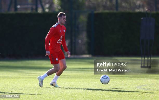 James Bree during a Southampton FC training session at the Staplewood Campus on January 27, 2023 in Southampton, England.