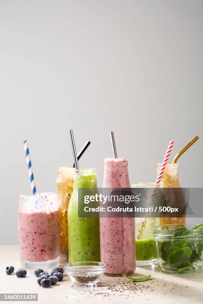 summer berry beverages in glasses and bottles,romania - superfood stock pictures, royalty-free photos & images