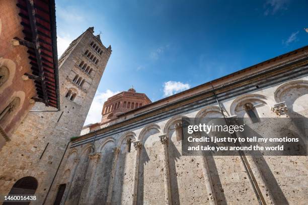 massa marittima, the cathedral - grosseto, tuscany, italy - romanesque stock pictures, royalty-free photos & images