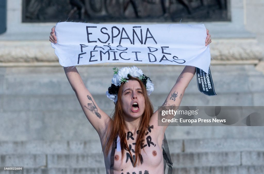 Femen Organizes A Protest Against The Increase Of Femicides In Spain