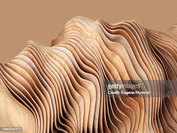 abstract wooden twisted shapes - materia fotografías e imágenes de stock
