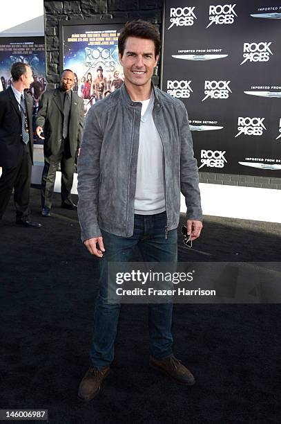 Actor Tom Cruise arrives at the premiere of Warner Bros. Pictures' "Rock of Ages" at Grauman's Chinese Theatre on June 8, 2012 in Hollywood,...