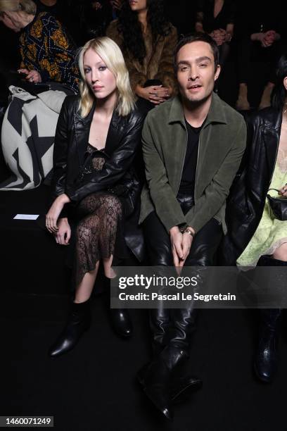 Ella Richards and Ed Westwick attend the Zadig & Voltaire Fall-Winter 2023 at Poush on January 27, 2023 in Aubervilliers, France.