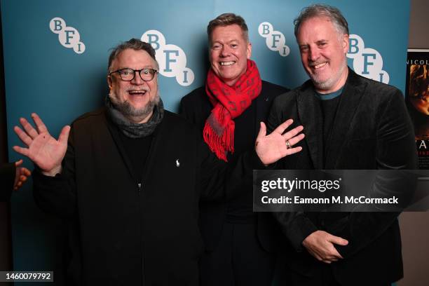 Guillermo del Toro, Ian Mackinnon and Mark Gustafson attends Guillermo del Toro in Conversation: Animation for All at BFI Southbank on January 27,...